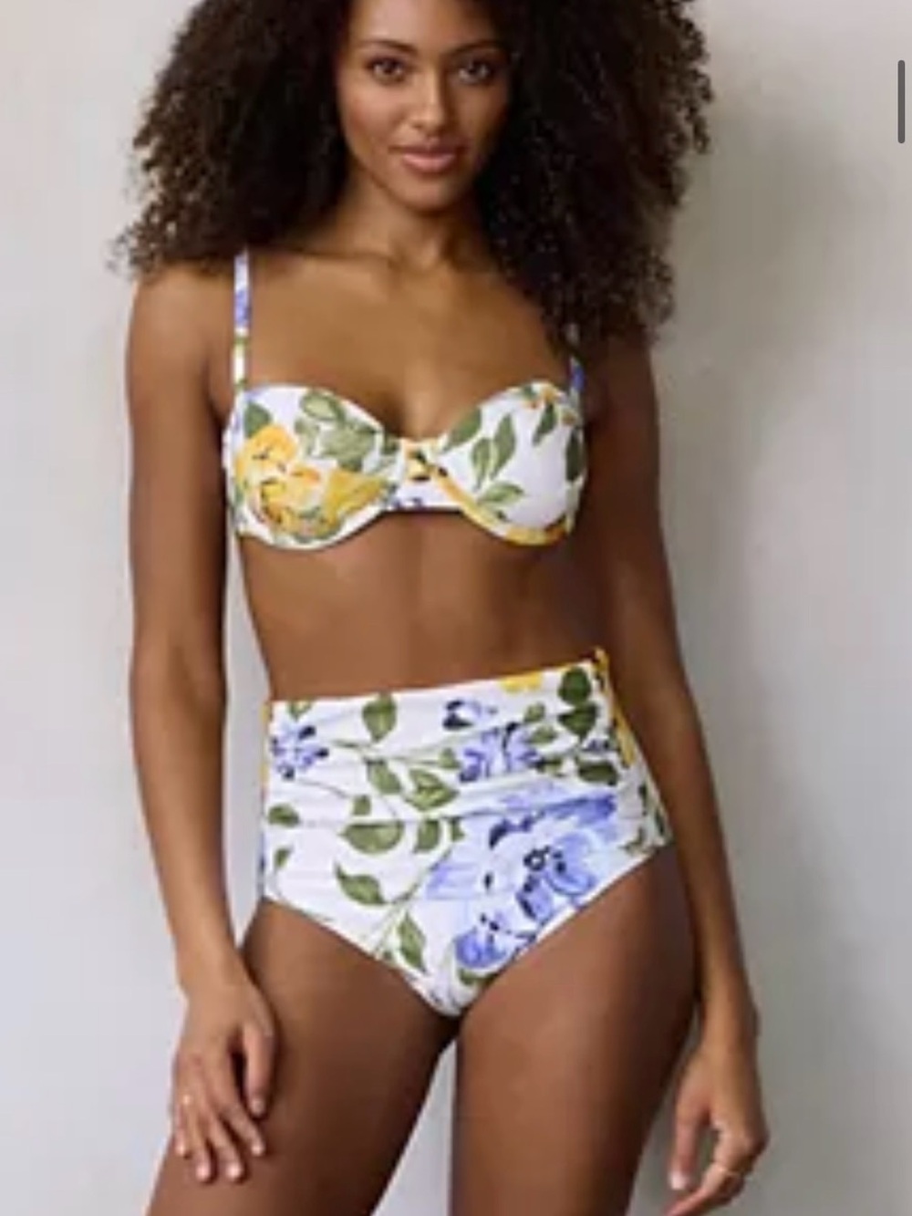 LC Lauren Conrad Floral High-Waist Bikini bathing suit size small NWT